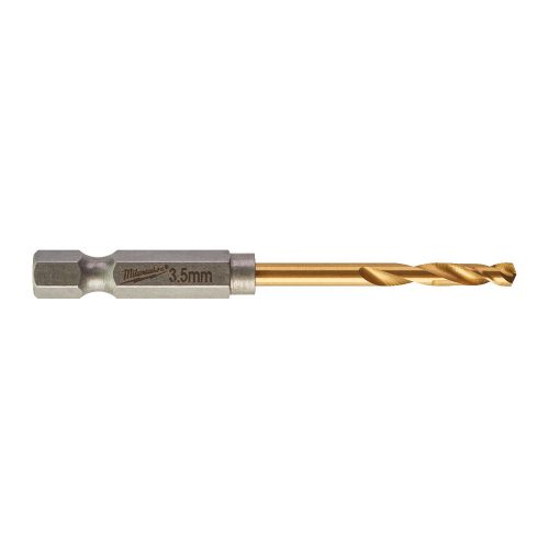 Milwaukee SHOCKWAVE HSS-G TIN RED HEX fémfúrószár 1/4˝ HEX 3,5x69mm 10db
