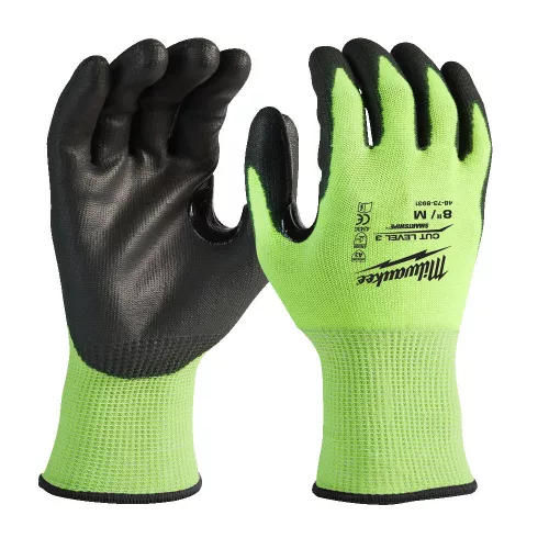 Milwaukee Hi-Vis 3/C vágásbiztos munkavédelmi kesztyű - 7/S
