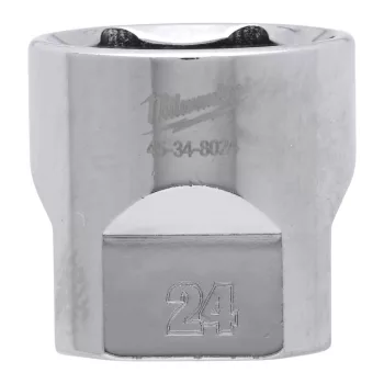   Milwaukee FOUR FLAT króm kézi dugókulcs, rövid 3/8˝ 24 mm