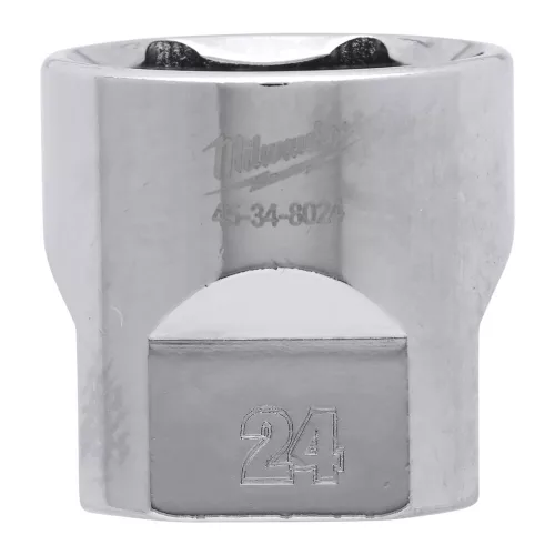 Milwaukee FOUR FLAT króm kézi dugókulcs, rövid 3/8˝ 24 mm