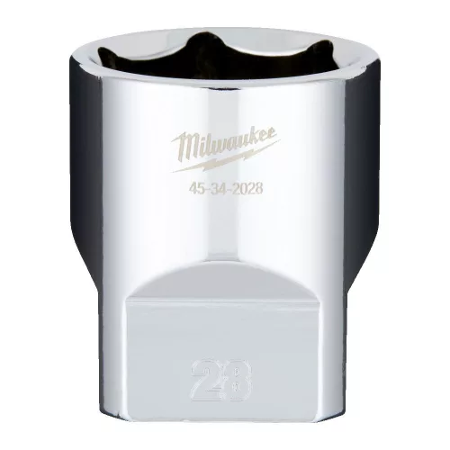 Milwaukee FOUR FLAT króm kézi dugókulcs, rövid 1/2˝ 28 mm