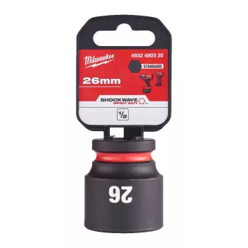   Milwaukee gépi hatlapú dugókulcsbetét, rövid 1/2” 26mm