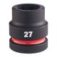 Milwaukee gépi hatlapú dugókulcsbetét, rövid 1/2” 27mm