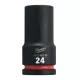 Milwaukee SHOCKWAVE hatszög gépi dugókulcs, hosszú 3/4˝ 24 mm
