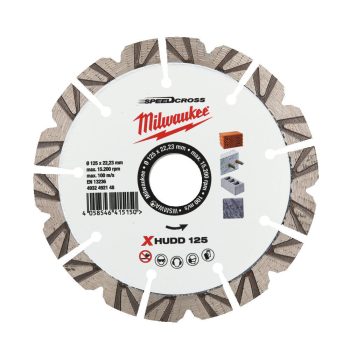   Milwaukee speedcross XHUDD gyémánt vágótárcsa 125x2,6x22,23 mm