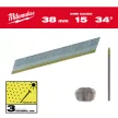 Milwaukee rozsdamentes 15G/34°/38mm finiselő szeg, D fejű (2500 db)