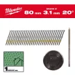 Milwaukee kerekfejű fényes szerekezetépítő szeg 20° 3,1x80mm SC1 1750 db/csomag
