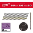 Milwaukee kerekfejű galvanizált szerekezetépítő szeg 20° 2,8x65mm SC2 2000 db/csomag