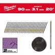 Milwaukee kerekfejű galvanizált szerekezetépítő szeg 20° 3,1x90mm SC2 1750 db/csomag