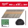 Milwaukee D-fejű sima felületű szár, fényes szerekezetépítő szeg 34° 50mm SC1 2200 db/csomag