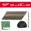 Milwaukee D-fejű fényes szerekezetépítő szeg 34° 75mm SC1 2200 db/csomag