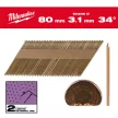 Milwaukee D-fejű galvanizált szerekezetépítő szeg 34° 80mm SC2 2200 db/csomag