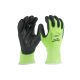 Milwaukee Hi-Vis láthatósági védőkesztyű 1/A vágási szint M/8 - 12 pár/csomag