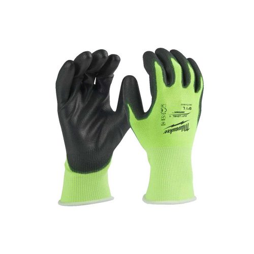 Milwaukee Hi-Vis láthatósági védőkesztyű 1/A vágási szint 9/L - 12 pár/csomag