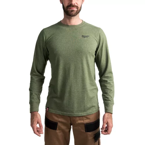 Milwaukee HTLSGN hibrid hosszú ujjú zöld póló (XL)