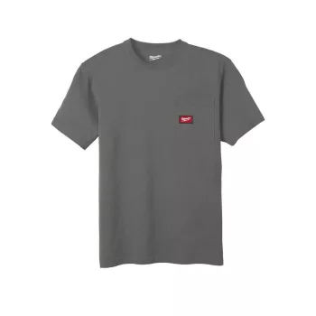 Milwaukee WTSSGR zsebes rövid ujjú szürke póló (XL)