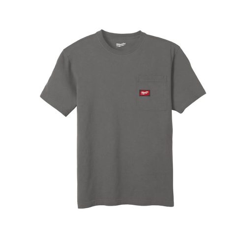 Milwaukee WTSSGR zsebes rövid ujjú szürke póló (XL)