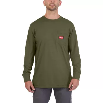 Milwaukee WTLSGN zsebes hosszú ujjú zöld póló (XL)