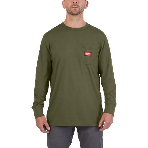 Milwaukee WTLSGN zsebes hosszú ujjú zöld póló (XL)