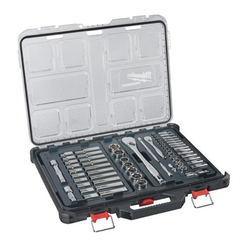 Milwaukee PACKOUT dugókulcs készlet 1/4" + 1/2" - 63 részes