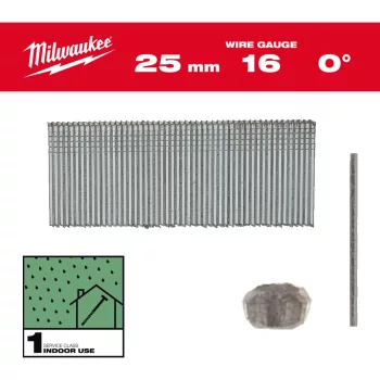   Milwaukee fej nélküli finish szeg 16G 0° 1,6x25mm SC1 - 5000 db/csomag
