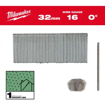   Milwaukee fej nélküli finish szeg 16G 0° 1,6x32mm SC1 - 5000 db/csomag