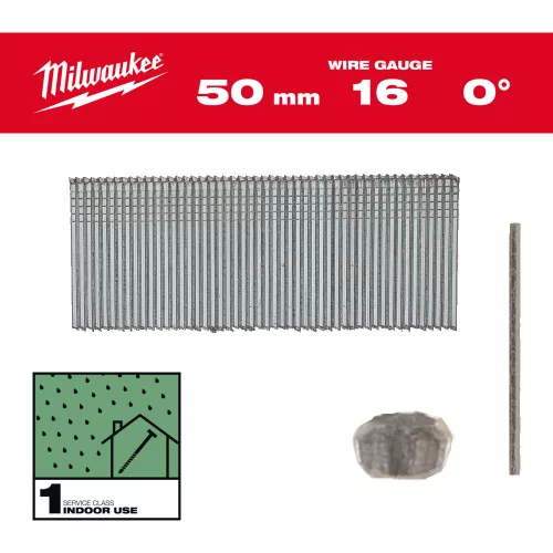 Milwaukee fej nélküli finish szeg 16G 0° 1,6x50mm SC1 - 2500 db/csomag