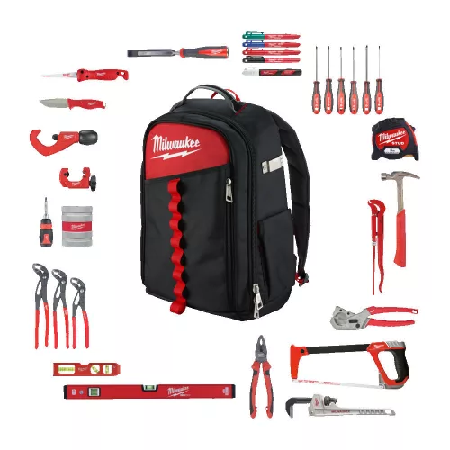 Milwaukee csőszerelő készlet 38 részes, PACKOUT hátizsákban