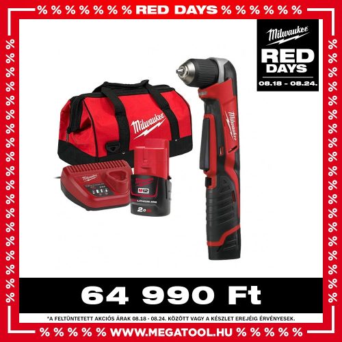 Milwaukee akkus sarokfúró-csavarozó C12 RAD-202B 12V 2x2,0Ah
