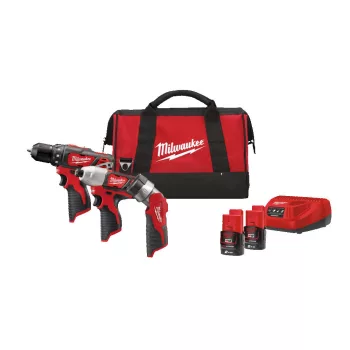 Milwaukee akkus gépszett M12 BPP3A-202B 12V 2x2,0Ah