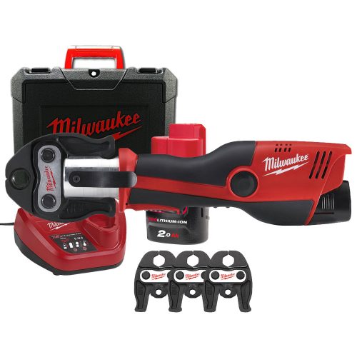 Milwaukee akkus hidraulikus présgép M12 HPT-202C 12V 2x2,0Ah M szett