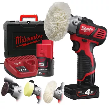   Milwaukee akkus polírozó gép M12 BPS-421X 12V 1x2,0Ah+1x4,0Ah