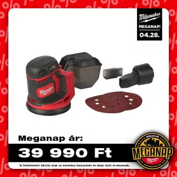 Milwaukee akkus excentercsiszoló M18 BOS125-0 18V alapgép