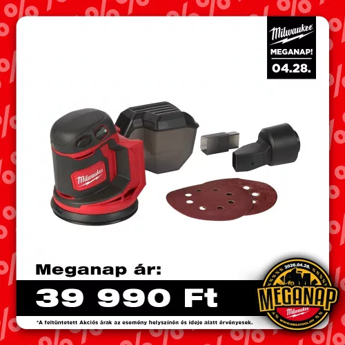 Milwaukee akkus excentercsiszoló M18 BOS125-0 18V alapgép