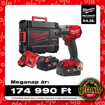   Milwaukee akkus ütvecsavarozó M18 FMTIW2F12-502X 18V 2x5,0Ah