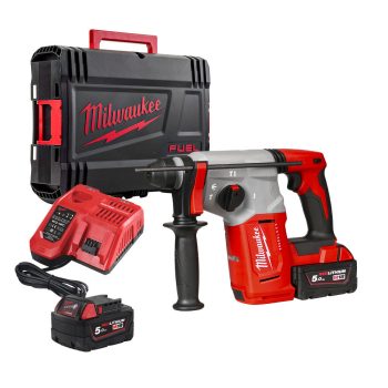   Milwaukee akkus fúró-vésőkalapács M18 BLH-502X 18V 2x5,0 Ah, HD kofferben
