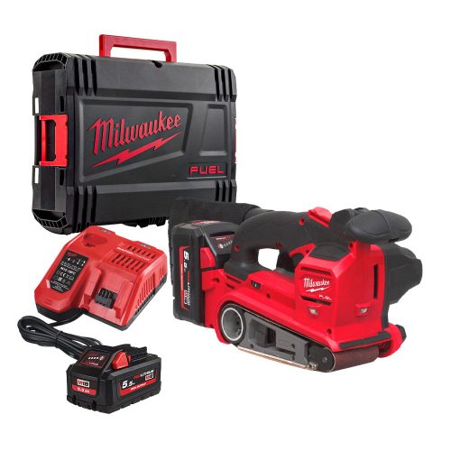 Milwaukee akkus szalagcsiszoló M18 FBTS75-552X 18V 2x5,5 Ah, HD kofferben