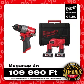 Milwaukee akkus ütvefúró-csavarozó M12 FPD2-402X 2x4,0Ah