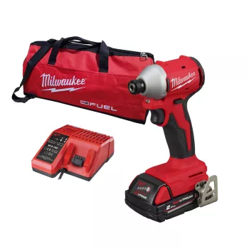   Milwaukee akkus kompakt 1/4" ütvecsavarozó M18 BLIDRC-201B 18V 1x2,0 Ah szerszámtáskában