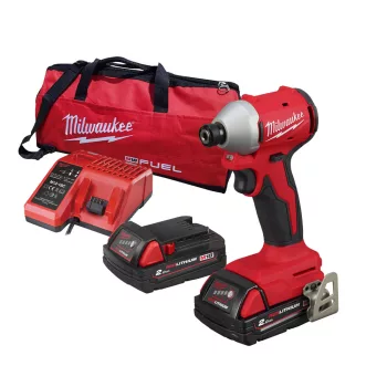   Milwaukee akkus kompakt 1/4" ütvecsavarozó M18 BLIDRC-202B 18V 2x2,0 Ah szerszámtáskában
