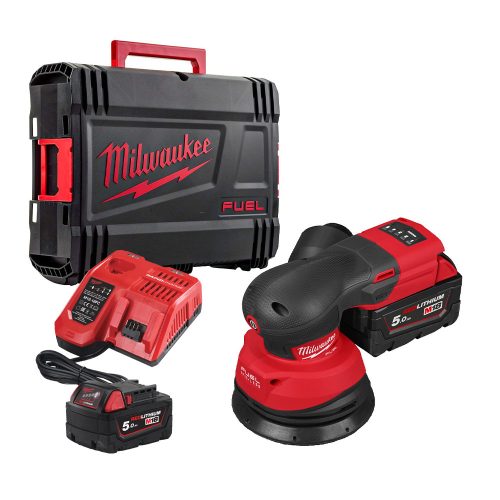 Milwaukee akkus excentercsiszoló 125 mm M18FROS125-502X 18V 2x5,0 Ah, HD kofferben