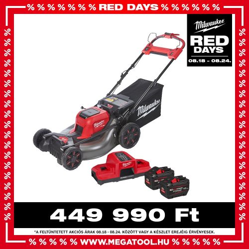 Milwaukee dupla akkus fűnyíró M18 F2LM53-122 18V 2x12,0 Ah FORGE akkumulátorral