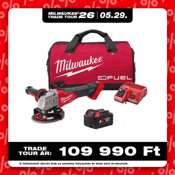   Milwaukee akkus sarokcsiszoló M18 FSAG125X-501BRF 18V 1x5,0 Ah, szerszámtáskában