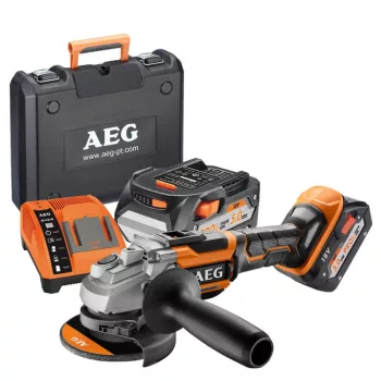   AEG akkus sarokcsiszoló BEWS 18-125BL-502C 18V 2x5,0Ah, 125mm