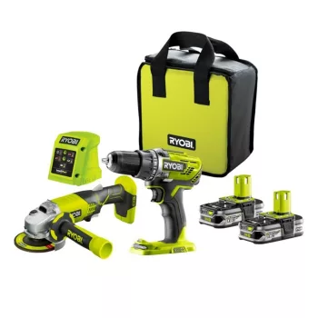 Ryobi akkus gépszett R18DDAG-215S 18V 2x1,5Ah