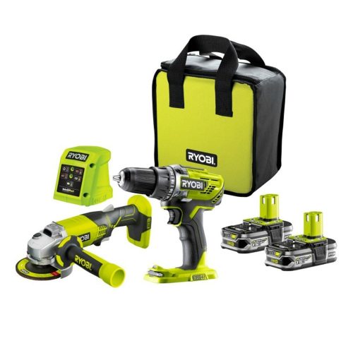 Ryobi akkus gépszett R18DDAG-215S 18V 2x1,5Ah