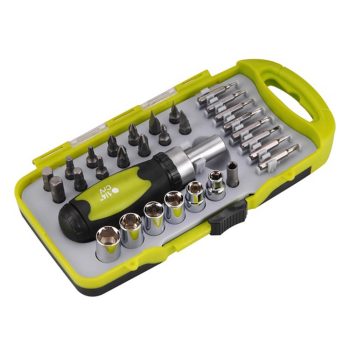   Extol Craft racsnis bit, dugókulcs és csavarhúzó készlet 30 részes