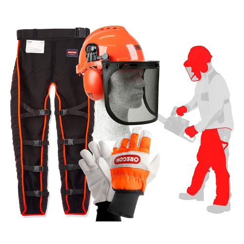 Oregon védőfelszerelés készlet ( lábszárvédő, védősisak, kesztyű)