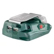 Metabo akkumulátor adapter 14,4-18V LED világítással és 2db USB csatlakozóval