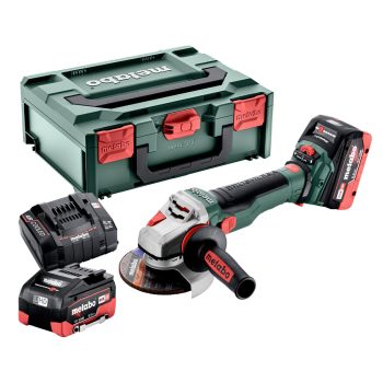   Metabo WVB 18 LTX BL 15-125 Quick Akkus sarokcsiszoló 2x18 V/5,5 Ah, ASC 145, MetaBOX 165 L